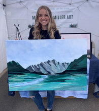 Load image into Gallery viewer, "Evergreen" 24in x 36in Original Acrylic Mountain Painting - Framed