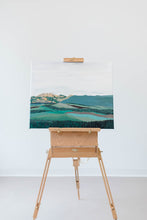 Load image into Gallery viewer, Fine art painting of Horsetooth Rock on an easel.
